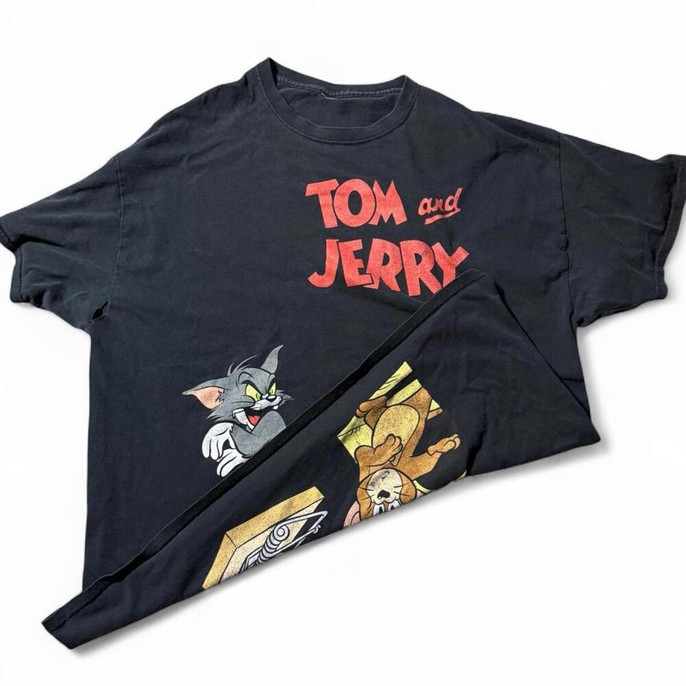 y2k Tom & Jerry cartoon tv promo tee wraparound nostalgic graphic —‎ Size XL